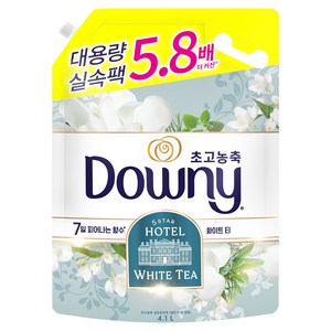 다우니 초고농축 섬유유연제 화이트티 리필, 4.1L, 1개