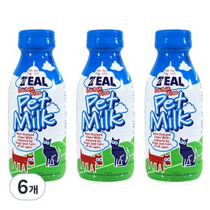 질 ZEAL 뉴질랜드 프리미엄 강아지우유 펫밀크, 우유맛, 380ml, 6개