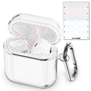 누아트 에어팟 크리스탈 TPU 변색방지 젤리케이스 + 디자인 철가루 방지스티커 6개입