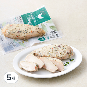 참프레 동물복지 인증 닭가슴살 수비드 허브, 115g, 1개입, 5개