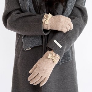 크로커다일 여성용 손목퍼 리본 스마트터치 모장갑