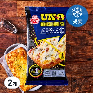 오뚜기 UNO 고르곤졸라 사각피자 (냉동), 91g, 2개