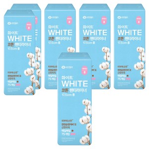 화이트 팬티라이너, 롱, 75개입, 6개