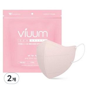 viuum 에코 브리즈 새부리형 마스크 대형 KF94, 25매, 핑크, 2개
