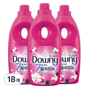 다우니 7일 지속 탈취파워 목련과 베리 초고농축 섬유유연제 본품, 1.05L, 18개