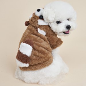 도그아이 강아지 너구리 후드, 갈색, L, 1개