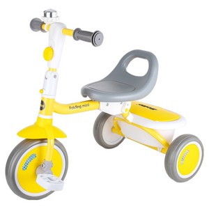 조코 폴딩 미니 유아동 세발자전거, 옐로우그레이, 1개