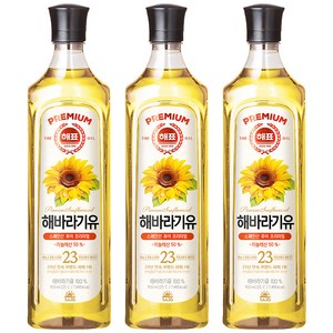 해표 해바라기유, 3개, 900ml