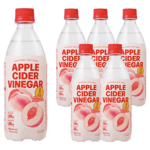 클룹 애사비소다 신비복숭아 제로 탄산음료, 500ml, 6개