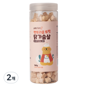 펫트리온 반려동물 트릿 유산균함유 동결건조 간식, 닭가슴살, 160g, 2개