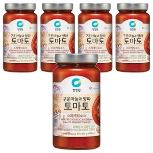 청정원 구운마늘과 양파 토마토 스파게티소스, 600g, 5개