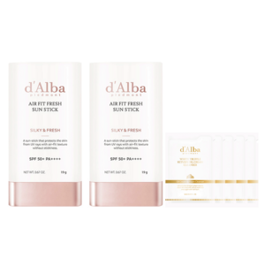 [비건뷰티] 달바 에어 핏 프레쉬 선스틱 SPF50+ PA++++, 19g, 2개