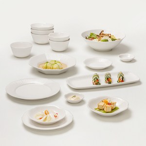 윤도자기 순백 6인 식기 홈세트 37p, 화이트, 식기 12종, 1세트