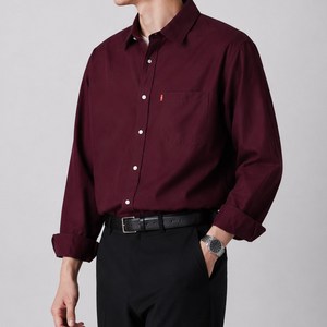 가이스토리 남성용 사계절 피셔 포켓 긴팔 빅사이즈 캐주얼 셔츠