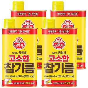 오뚜기 고소한 참기름, 500ml, 4개