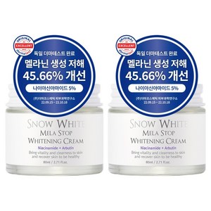 뷰티레시피 스노우화이트 멜라 스탑 화이트닝 크림, 80ml, 2개