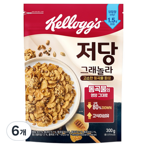 켈로그 저당 그래놀라, 300g, 6개
