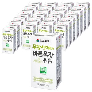 파스퇴르 무항생제 인증 바른목장 우유, 190ml, 72개