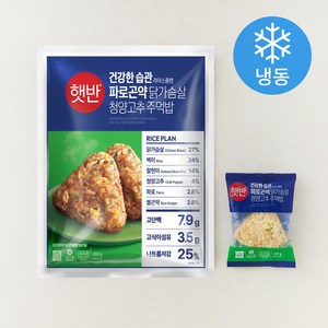 햇반 건강한습관 라이스플랜 파로곤약 닭가슴살 청양고추 주먹밥 (냉동), 400g, 1개