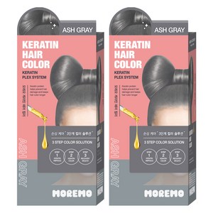 모레모 케라틴 헤어 컬러 염색제, 애쉬그레이, 2개