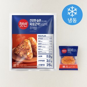 햇반 건강한습관 라이스플랜 파로곤약 닭갈비 주먹밥 (냉동), 400g, 1개