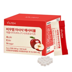 NUON 비우템 아사삭 애사비볼 애플사이다비니거 사과초모식초 30p, 60g, 1개