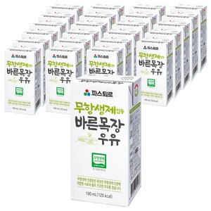 파스퇴르 무항생제 인증 바른목장 우유, 190ml, 24개