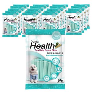 덴탈헬스 강아지 덴탈껌, 민트맛, 60g, 20개