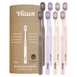 뷰센 더블 와이드 칫솔 파스텔 에디션, 8개입, 1개
