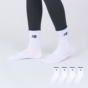 뉴발란스 탑포인트 컬러로고 중목 양말 4켤레
