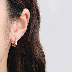 젤루나 여성용 볼드 원터치 링 귀걸이 P-222 2p