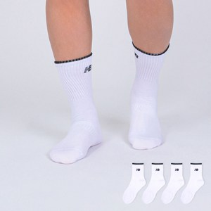 뉴발란스 남성용 탑포인트 컬러로고 중목 양말 4켤레