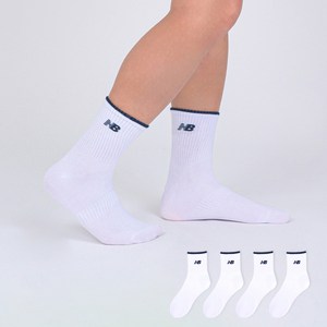 뉴발란스 남성용 탑포인트 컬러로고 중목 양말 4켤레