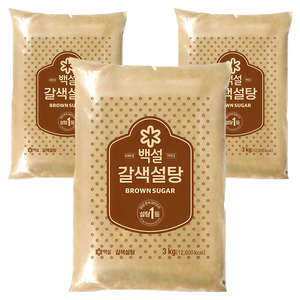백설 갈색설탕, 3kg, 3개