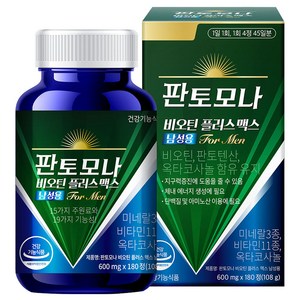판토모나 남성용 비오틴 플러스 맥스 108g, 180정, 1개