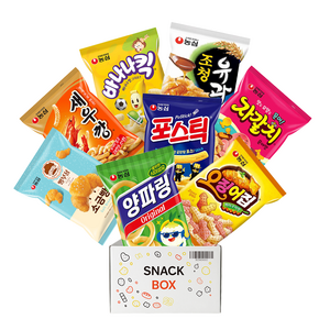 농심 사무실 과자세트 스낵 8입 세트 (바나나킥 + 조청유과 + 자갈치 + 양파링 + 포스틱 + 새우깡 + 빵부장 소금빵 + 오징어집), 8종, 1세트