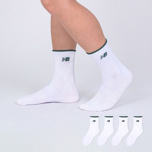 뉴발란스 남성용 탑포인트 컬러로고 중목 양말 4켤레