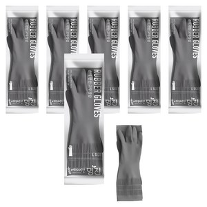 명진 손이 편한 고무장갑, 그레이, 중(M), 6세트