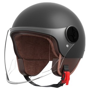 리버폭스 오토바이 전동킥보드빈티지 헬멧, 스트럽 블랙, FREE