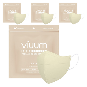 viuum 에코 브리즈 새부리형 마스크 대형 KF94, 25개입, 베이지, 4개