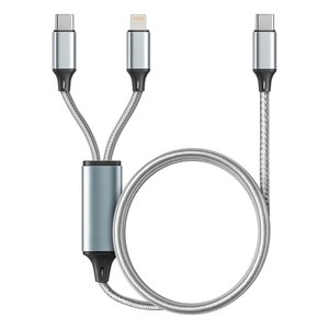 모잇 2in1 60W 멀티 고속충전 케이블 (C타입 + 8핀 아이폰)