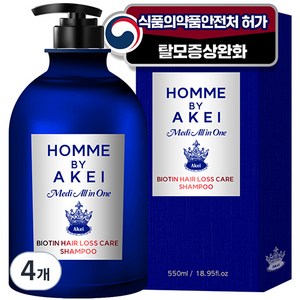 아케이 옴므 메디올인원 비오틴 탈모샴푸 센스페로몬향, 4개, 550ml