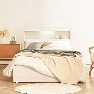 동서가구 이즈 카이 LED 1단 3서랍 수납침대 프레임 + 독립 포켓 매트리스 세트 방문설치