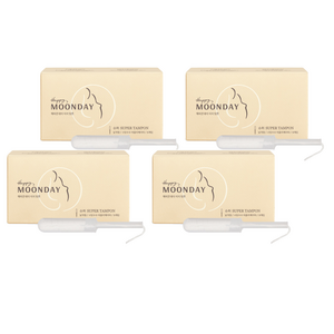 해피문데이 유기농 순면 이지 탐폰, 슈퍼, 8개입, 4개