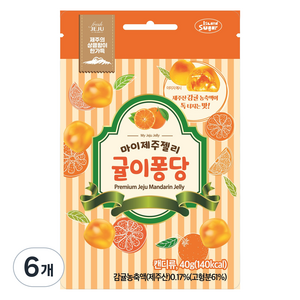 아일랜드슈가 귤이퐁당 마이제주젤리, 40g, 6개
