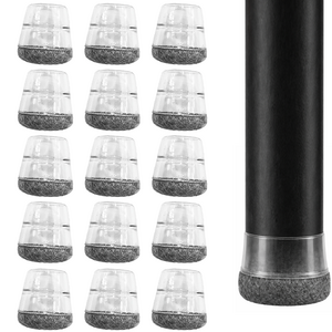 까사재클린 미끄럼 방지 투명 의자 발 커버, 그레이, S, 16개