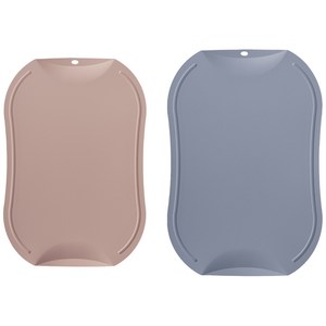 도블레 칼집 안나는 항균 도마 2종 세트, 살몬, 블루그레이, 중, 대, 1개