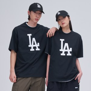 뉴에라 남녀공용 MLB 빅 로고 LA 다저스 반팔 티셔츠 14721314