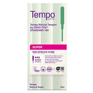 템포 내추럴 탐폰, 슈퍼, 10개입, 1개