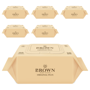브라운 오리지널 플러스 도톰한 물티슈 엠보싱 저자극 휴대캡형